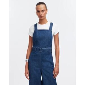 MADEWELL Denim Cross-Back Jumpsuit in Cason Wash- size 6